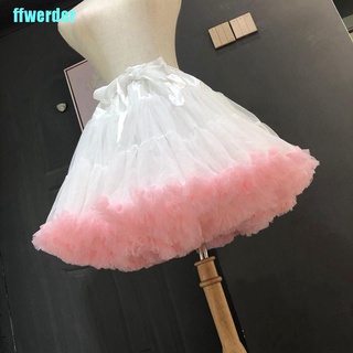 [ffwerder] Women Petticoat Lolita Tutu Skirt Underskirt Short Crinoline Cosplay Kawaii Cute (1)
