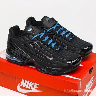 Originais Nike Air Max Plus III Men's running Sapatos Calçados Esportivos Tênis Tamanho Grande --black blue