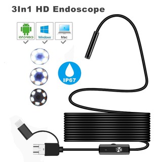 Nuevo mm endoscopio cámara 1080P HD USB endoscopio con 8 LED 1/2M Cable de inspección impermeable borescopio para Android PC