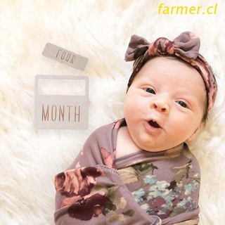 FAR3 Newborn Milestone Blocks Wooden Commemorative Baby Birth Monthly Recording Cards