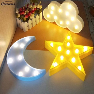 Forevergo Nordic LED 3D Light Cloud Star Moon Night Light For Baby Kids Gift Toy Children Bedroom Lighting Kids Room Decor (1)