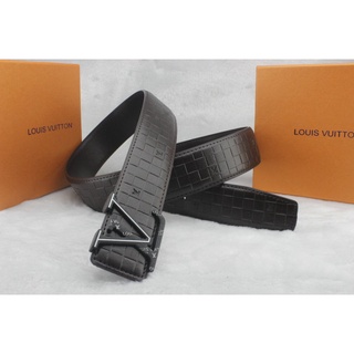 Lv Louis Vuitton Cinto De cuero negro Formal para hombre (7)