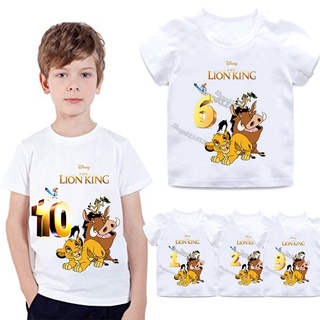 el rey león niños camisetas juego de dibujos animados patrón hakuna matata niños de manga corta ropa niños ropa digital cumpleaños camiseta