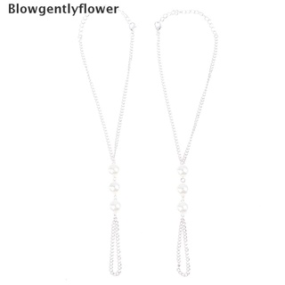 Blowgentlyflower Three Pearls Anklet Bracelet Beach Imitation Pearl Barefoot Sandal Anklet Chain BGF