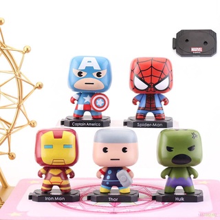 5pcs Marvel Los Vengadores POP Figura De Acción Spiderman Iron man Hulk Thor Capitán América Modelo Muñecas Juguetes Para Niños