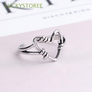 LUCKYSTOREE Fashion Jewelry Heart Ring Party Couple Rings Thorns Entanglement Gift Wedding Hip-hop Ancient Love Women Girls Hollow