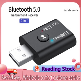 TURK_USB Bluetooth 5.0 AUX 3.5mm receptor de Audio estéreo adaptador transmisor para PC TV