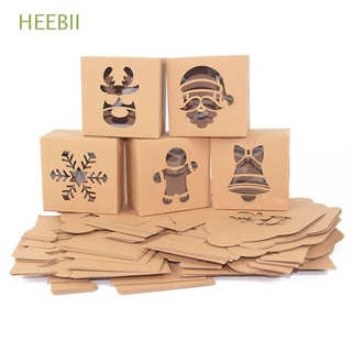 HEEBII 5pcs Hot Paper Gift Box Kids Gift Christmas Decor Cake Package Wedding Favors Plastic PVC Kraft Paper Party Supplies Present Case Candy Wrapping Bag