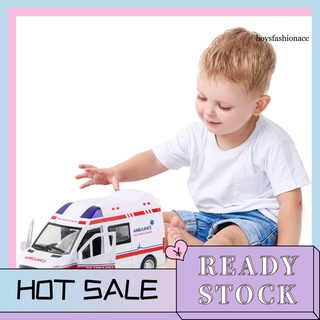 Bbe--Mini simulación puertas abiertas luz efectos de sonido ABS ambulancia policía tire hacia atrás coche juguete para niños (1)