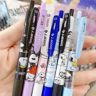 Nuevo producto Bolígrafo de gel de prensa Snoopy, estudiantes domésticos limitados presionan bolígrafo negro, bolígrafo de papelería para estudiantes