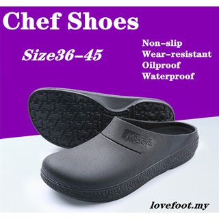 LOVEFOOT Hombres Mujeres Chef Zapatos De Trabajo Impermeable Antideslizante A Prueba De Aceite Cocina Formal Slip-Ons