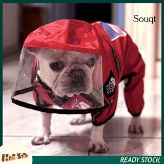 Sqyg impermeable para perro/cachorro transparente/gorra transparente/ropa de lluvia para exteriores/mascotas