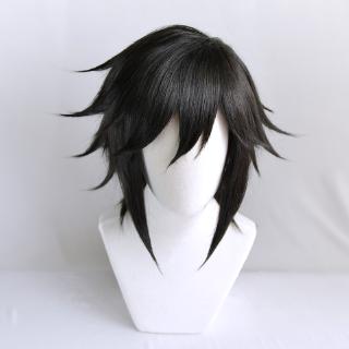 demon slayer kimetsu no yaiba tomioka giyuu negro cola de caballo peluca cosplay disfraz resistente al calor sintético hombres mujeres pelucas (7)