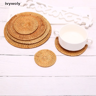ivywoly - alfombrilla redonda para taza de ratán, bebida, té, vajilla, mantel individual, herramienta de cocina cl