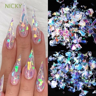NICKY 5g Nail Sequins Colorful Candy Glass Paper Flakes Sequins Nail Art Decorations Manicure Irregular Sparkly Holographics Spangles Nail Glitter (1)