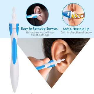NICKY Women Ear Wax Pickers Health Cleaner Silicone Earpicks Spiral Head Earpicks Ear Care Ear Curette Ear Wax Remover Tool Men Ear wax Cleaner/Multicolor (4)