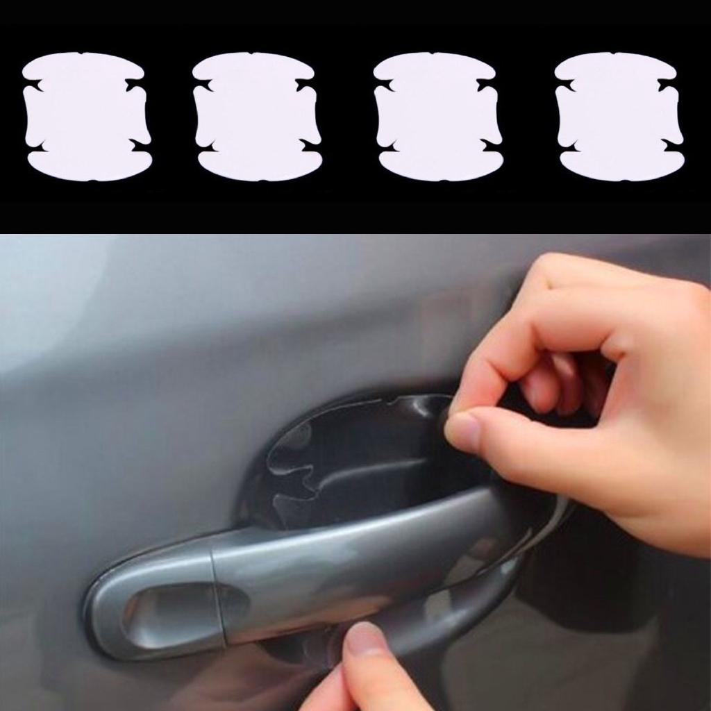 8 pzs protectores de pintura transparentes para manija de puerta de coche/Protector de arañazos/hoja de película