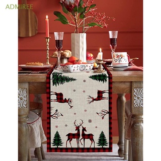 ADMIREE Washable Table Scarfs Party Christmas Elk Table Runner Check Red Black Buffalo Dining Home Dresser Scarves