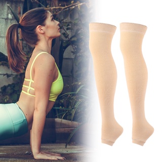bluelans 1 par de calcetines de muslo transpirables de alta elasticidad ejercicio disfraz ensanchado welts yoga calcetines de compresión para yoga