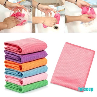 [FULSP] Glass Cleaning Wipe Mirror Washing Towel Scouring Pad Microfiber Cleaning Rags DZBF