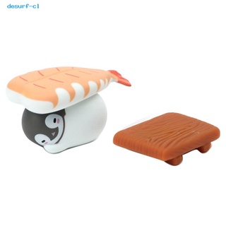 DE Mini Cute Cartoon Penguin Figure Salmon Sushi Model Toys Ornaments Home Decor