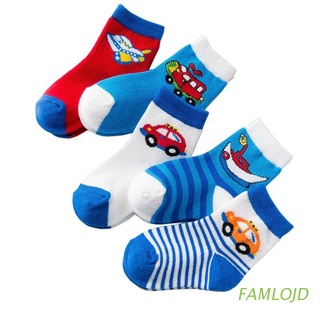 famlojd 5 pares calcetines de bebé cálidos y cómodos calcetines de niños coloridos de dibujos animados niños niñas calcetines de algodón
