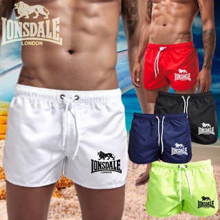 Nueva moda Lonsdale león Logo hombres gimnasio Fitness pantalones cortos verano Casual delgado fresco Bermuda masculino de secado rápido