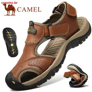 Código Roto camel Sandalias De Los Hombres De Verano Baotou Zapatos De Playa De Cuero Al Aire Libre Ocio Suave Fondo Antideslizante Desodorante Deportes