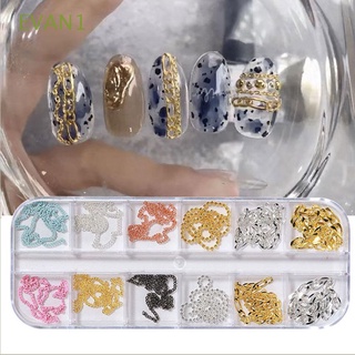 evan1 oro plata color 3d uñas arte decoraciones especiales cadena de metal diamante joyería manicura accesorio estilo japonés encanto moda diy uñas arte adornos