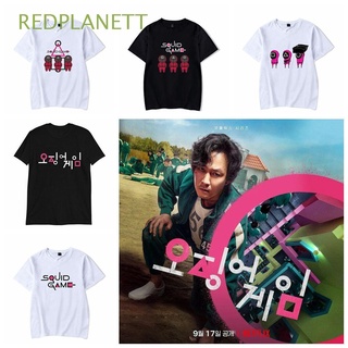 REDPLANETT Netflix The Squid Game T Shirt Korean Drama Hybric Print Cotton Kpop Li Zhengjae Same Unisex Soft Round Neck/Multicolor
