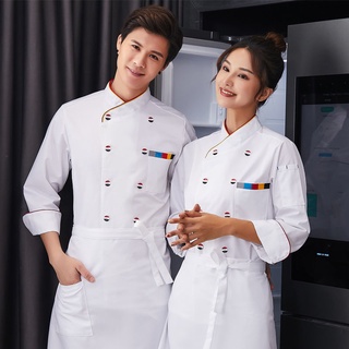 Powerchef Chef uniforme hombres mujer ropa de trabajo cocina restaurante cocinero Chef chaqueta de manga larga