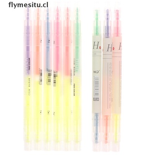 fly 3/6 pzs rotulador de marcador fluorescente de doble cabeza/papelería/marcador/pluma.