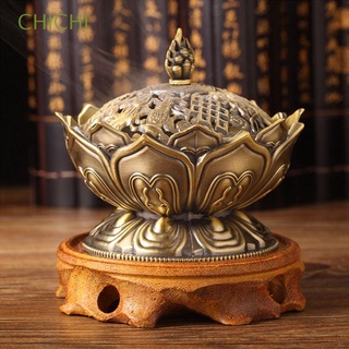 CHICHI Retro Incense Burning Box Holy Buddhist Supplies Incense Holder Mini Cone Tibetan Home Decor Crafts Lotus Designed Decoration