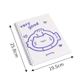 Cuaderno de dibujos animados B5 bobina cuaderno bloc de notas celosía hoja suelta estudiante diario libro (8)