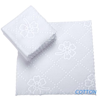 COTTON Ultrasonic Cut Edge Lace Square White Napkin Wmbossed Fiber Wipes Handkerchief Disposable Supplies for Hotel Restaurant
