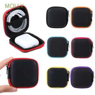 MOLLY Multi-function Headphone Accessories Hard Storage Bag Earphone Case Portable Earbuds Cable Box Pocket Square Shaped Organizer Box/Multicolor (1)