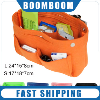 boomboom organizador portátil de fieltro de color sólido para mujer/bolso cosmético