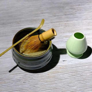 Juego de batidor safado Matcha de 4, Whisk (Chasen), cuchara tradicional (Chashaku), cuchara de té y cuenco de cerámica Matcha, accesorio de ceremonia de té para hacer Matcha (7)