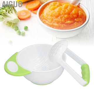 aiguo baby food masher bowl set antideslizante tazón largo mango fruta vegetal puré tazón con varilla de molienda (2)