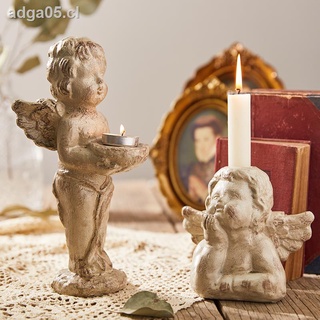 ☂✶Adornos de decoración de candelabro de ángel angustiado retro comestibles de Cupido europeo decoraciones de patio de jardín accesorios de tiro