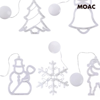 [electrodomésticos] 5 piezas de lámpara de hadas copo de nieve Santa Claus LED navidad ventosa luz para ventana