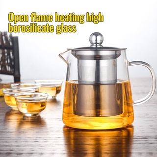 Infusor de té olla resistente al calor tetera de vidrio taza con filtro flor tetera olla Oolong Puer hervidor de agua de vidrio café tetera olla