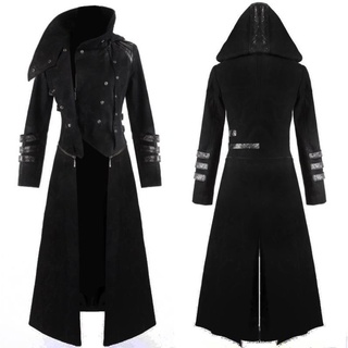 Abrigo largo de escorpión para hombre chaqueta gótica Steampunk con capucha disfraz de Cosplay Medieval novedad