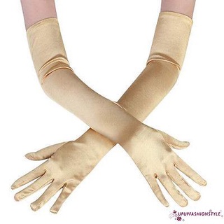 Up []-guantes largos de satén para mujeres/guantes largos de lujo de Color sólido/guantes elásticos de codo para ópera/boda de noche (8)