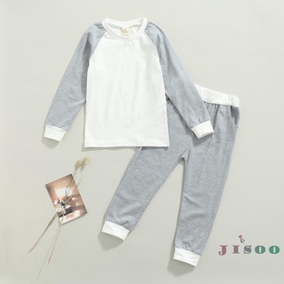 Soo-Kids - conjunto de pijamas Casual de dos piezas, Color abigarrado, cuello redondo y pantalones, rosa/gris/café