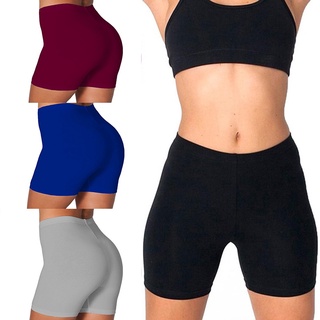Women High Waist Elastic Solid Color Seamless Safety Shorts Briefs Leggings Pants