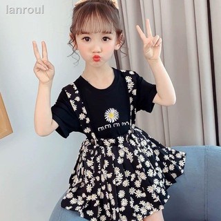 ☞traje de verano para niñas 2020 nuevo bebé coreano de margarita net de la celebridad moda con falda