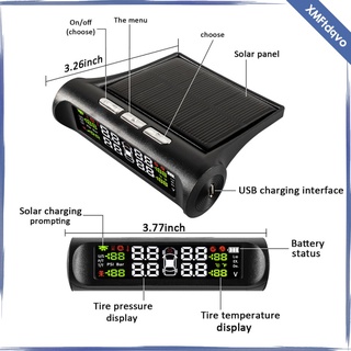 T1 Tire Pressure Monitoring System Gauge TPMS Solar Tyre Tire Pressure