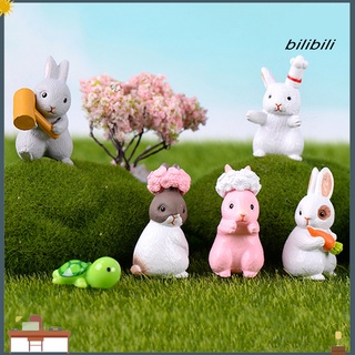 bi lindo conejo pvc modelo miniatura figura jardín decoración del paisaje del hogar