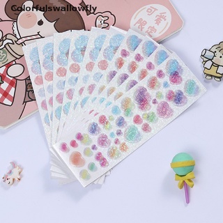 Colorfulswallowfly Korean Colorful Laser Bubble Love Heart Stickers DIY Scrapbooking Star CSF